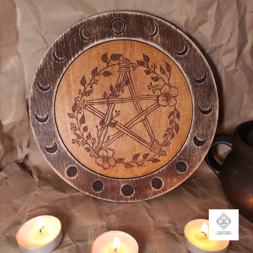Podkładka ołtarz obrazek Pentagram Fazy Księżyca 20 cm