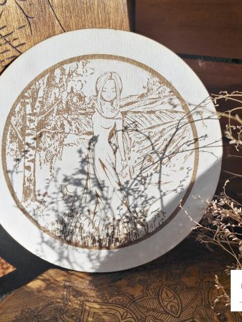 Podkładka ołtarz obrazek magiczny Ostara biała 12,5 cm