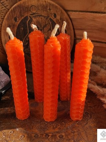 Pomarańczowa świeca woskowa – WITALNOŚĆ – 10 cm