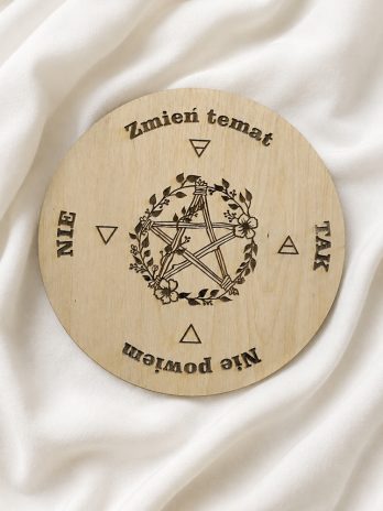 Tablica do wahadła Pentagram 20 cm naturalny półmat radiestezja