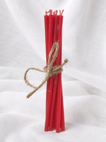 Świece cerkiewne 15,5 cm CZERWONE proszebne – 10 sztuk – NAMIĘTNOŚĆ, moc, witalność