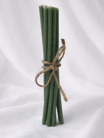 Świece cerkiewne 16 cm ZIELONE proszebne – 10 sztuk – DOBROBYT, płodność, stabilizacja, wzrost
