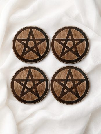 Zestaw podkładek 4 sztuki – podkładka Pentagram grawerowany