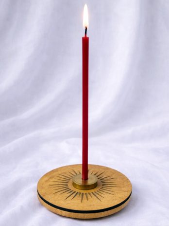 Świecznik na świece cerkiewne proszebne cienkie PROMIENIE