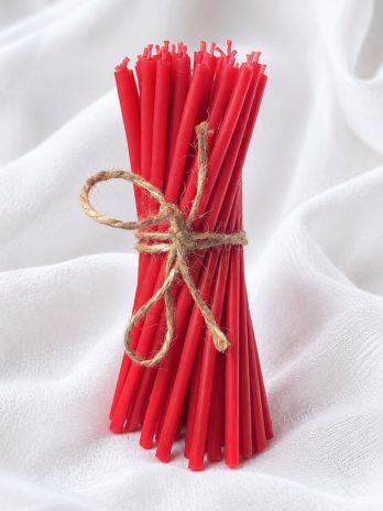 Świece cerkiewne 15,5 cm CZERWONE proszebne – 50 sztuk – NAMIĘTNOŚĆ, moc, witalność