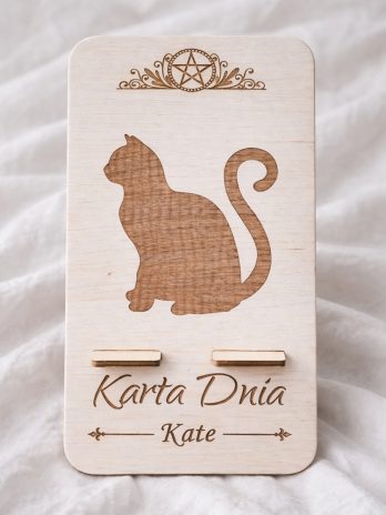 Stojak na Kartę Dnia KOT – TWÓJ NAPIS naturalny półmat
