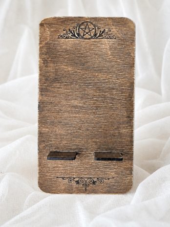 Stojak na Kartę Tarota Lenormand Wyroczni stare drewno pentagram mały